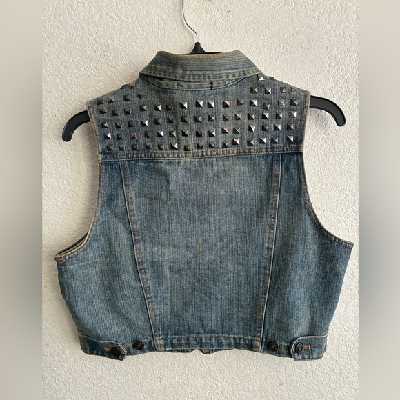 Toska Vintage Denim Jeans Vest With Studs L - Picture 3 of 11
